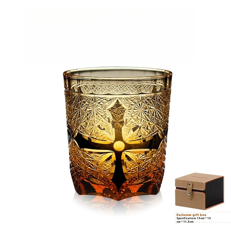 Cross Kro Edo Cut Whiskey Crystal Glass Wine Glass High-end Light Luxury Gift for Girls