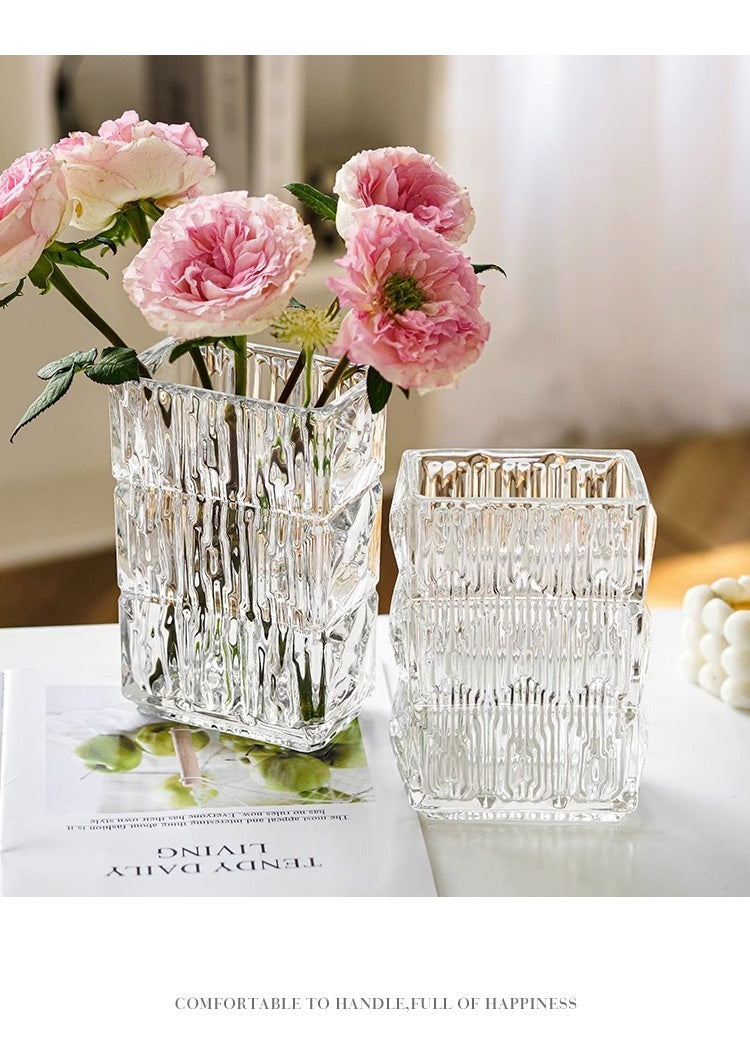 Vase ornament Living room flower arrangement glass transparent ins style light luxury high sense | Ada