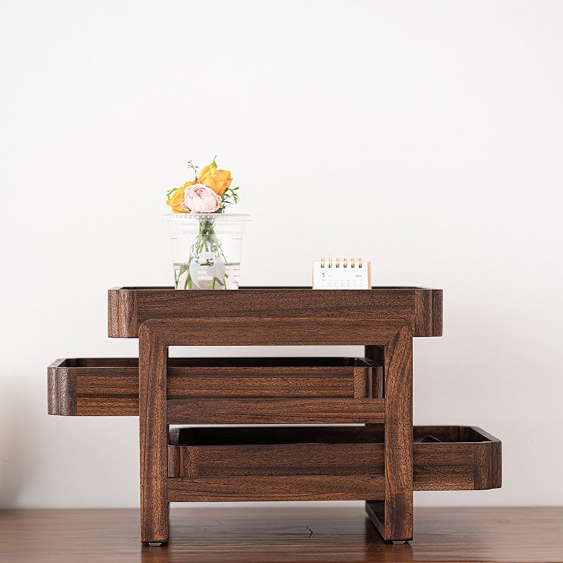 Walnut storage rack