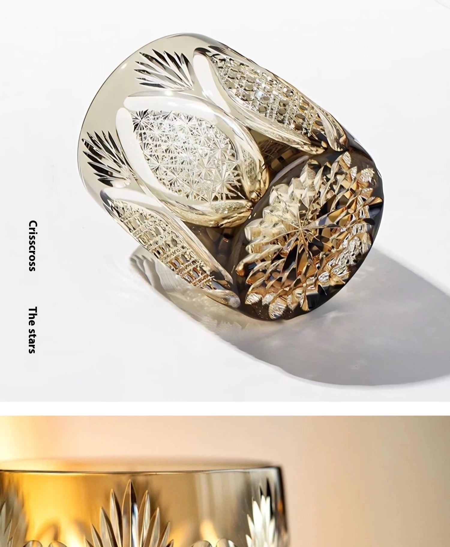 Edo cut white rime crystal wine glass hand-carved glass whiskey foreign wine cup free gift box
