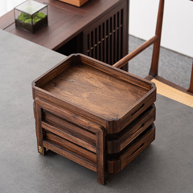 Walnut storage rack