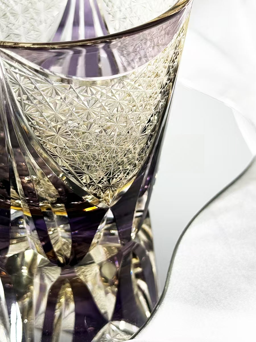 Edo Cezi Sanctuary Purple Ice Hand-carved Whiskey Crystal Cup Glass Wine Glass High-end Gift Gift
