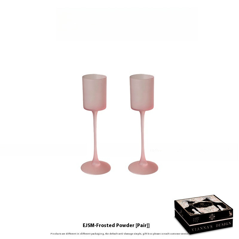 French frosted tall glass wine glass champagne glass niche straight cocktail glass