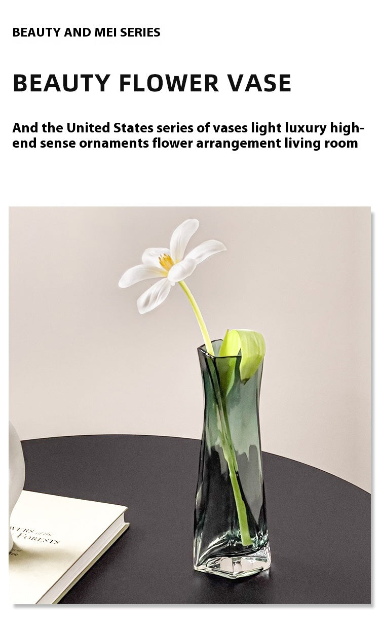 Tlife · Beauty · Vase Light Luxury High-end Ornament Flower Arrangement Living Room Glass Creative Art | Ermei