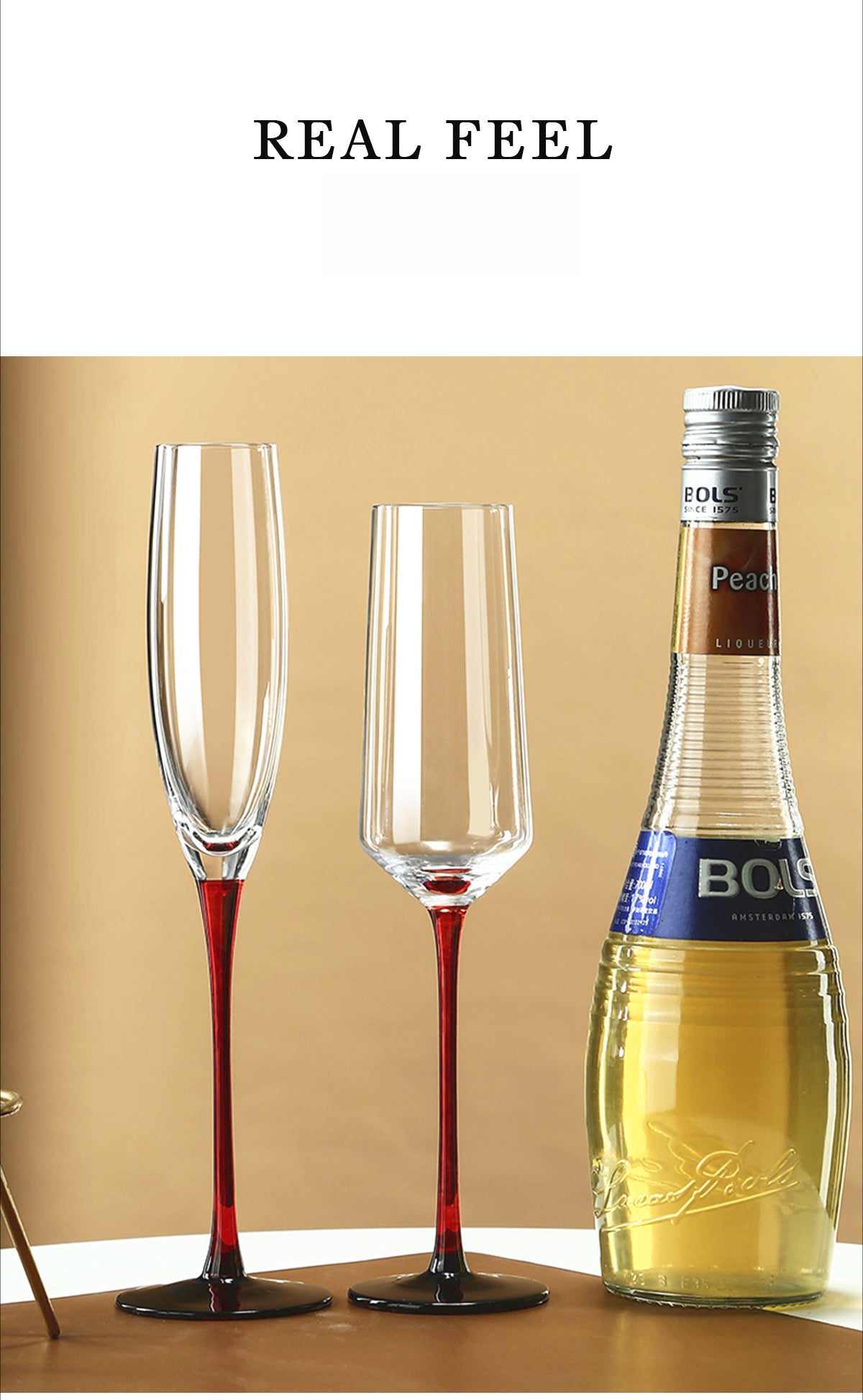 European Champagne Glass Set Creative Crystal Glass Wine Glass Goblet | Red Rod