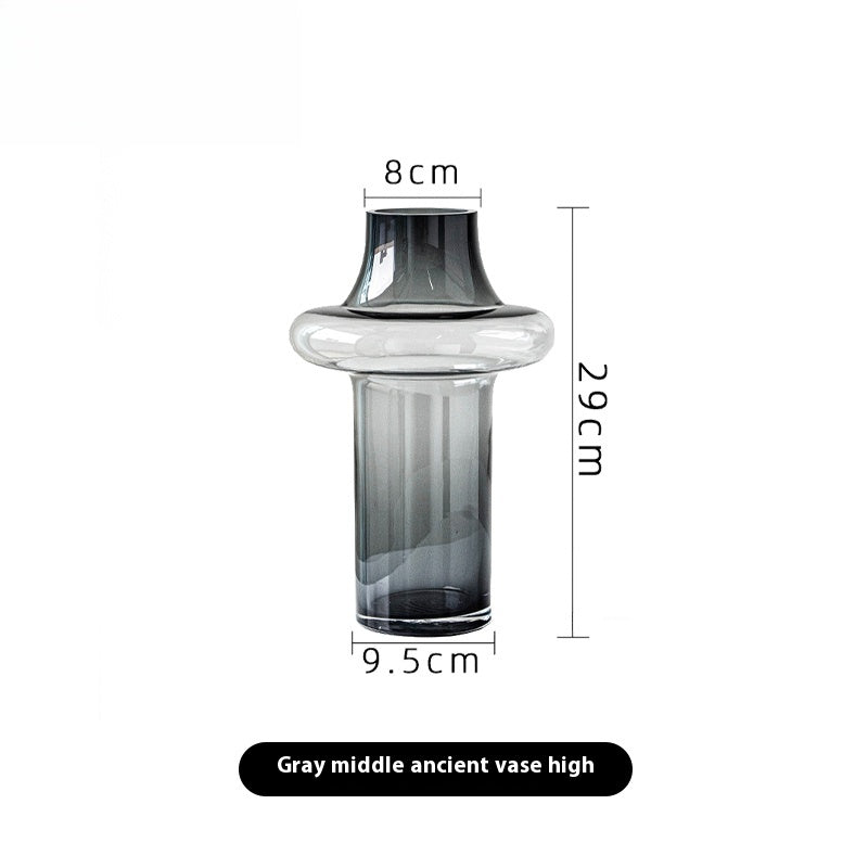Vase light luxury medieval glass tabletop ornament high-end living room decoration | Focus