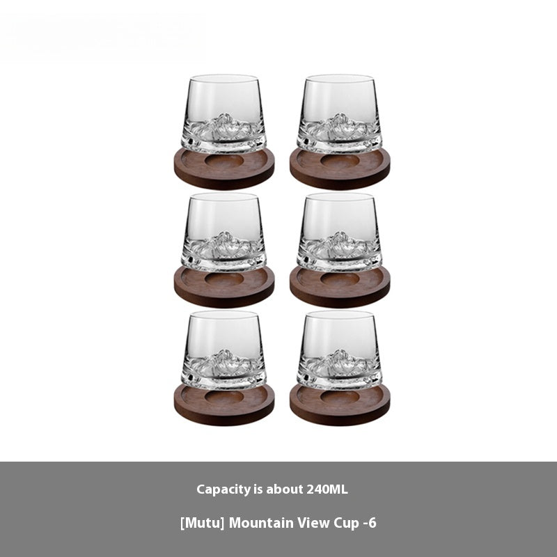 Cup with Japanese Whiskey Glass Guanshan Cup Crystal Glass Snow Mountain Cup | Yuman