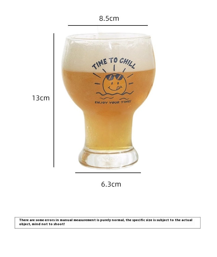 Beer Cup Glass Household Drinking Cup Creative Milk Cup | Smile