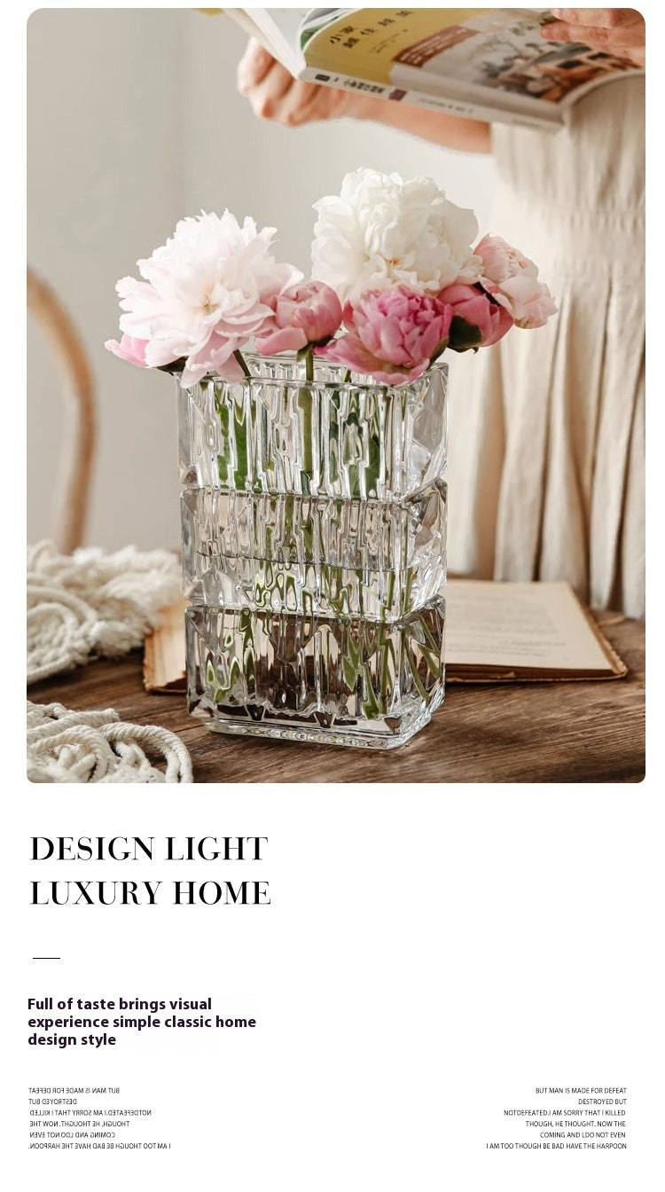 Vase ornament Living room flower arrangement glass transparent ins style light luxury high sense | Ada