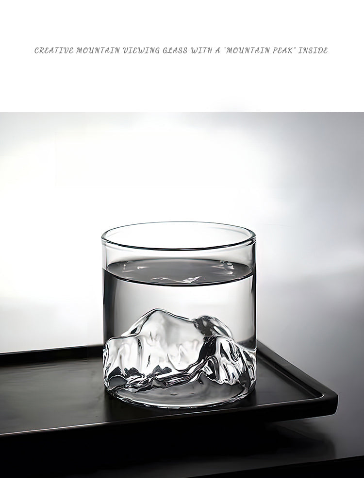 Cups Household Color 3D Stereoscopic Mountain View Heat-resistant Glasses Wine Glasses | Iceberg
