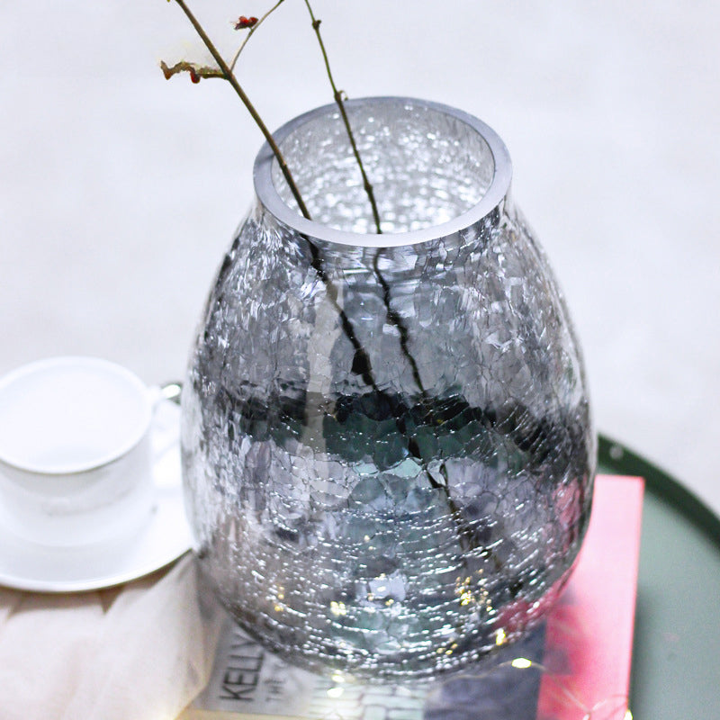 Creative light luxury cracked glass flower arrangement transparent home decoration | Ice flowers