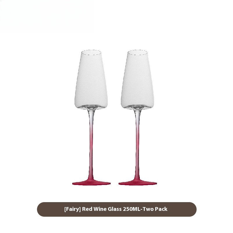 Gradual change of powder French goblet wine glass
