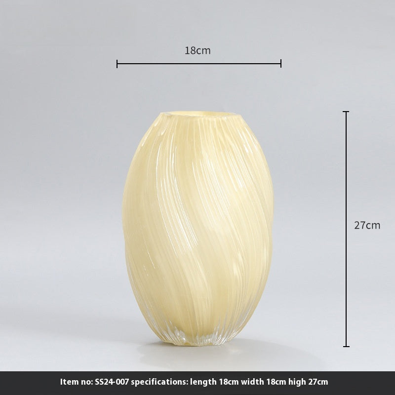 Vase Irregular Twist Glass Flower Arranger Modern ins Home Ornament | Spiral