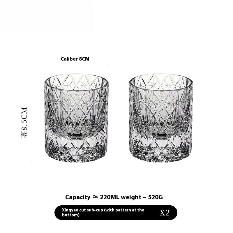 Cups High-end hand-carved K9 crystal glass whiskey foreign wine cup | Star