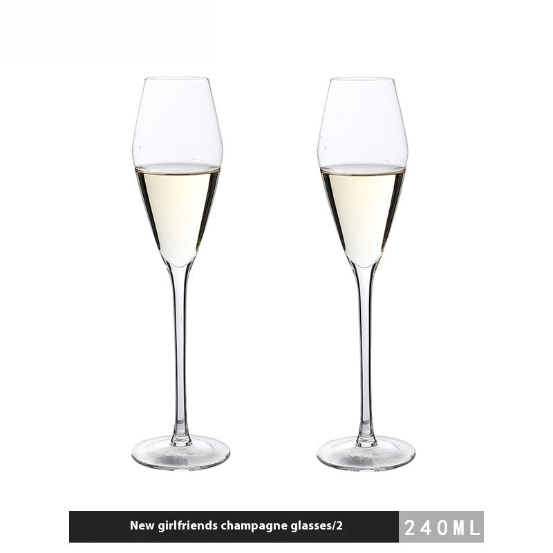 High-end luxury champagne glass household crystal glass goblet creative | elegant