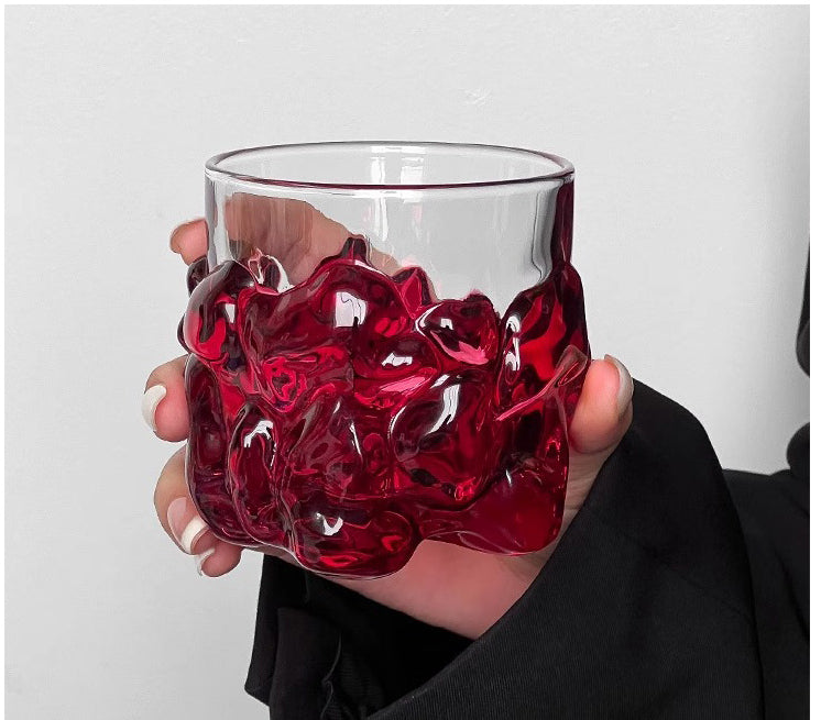 Rose Red · AHDN Creative Bright Glass Water Cup Household High Value Drink Cup Whiskey Glass
