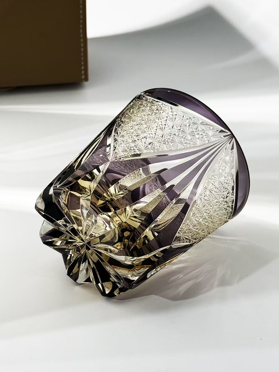 Edo Cezi Sanctuary Purple Ice Hand-carved Whiskey Crystal Cup Glass Wine Glass High-end Gift Gift