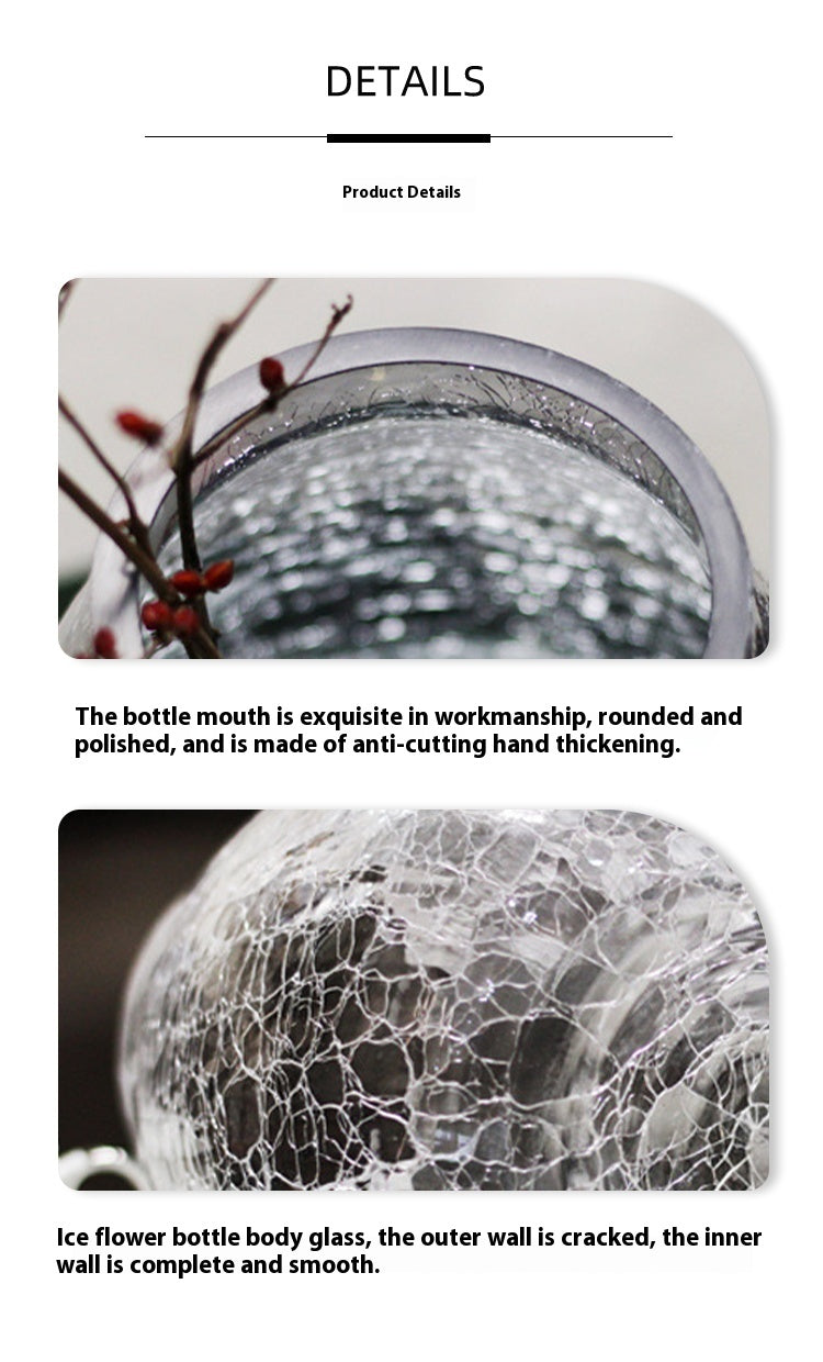 Creative light luxury cracked glass flower arrangement transparent home decoration | Ice flowers