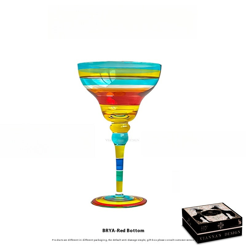 High-value hand-painted stained glass red wine glass cocktail glass birthday gift