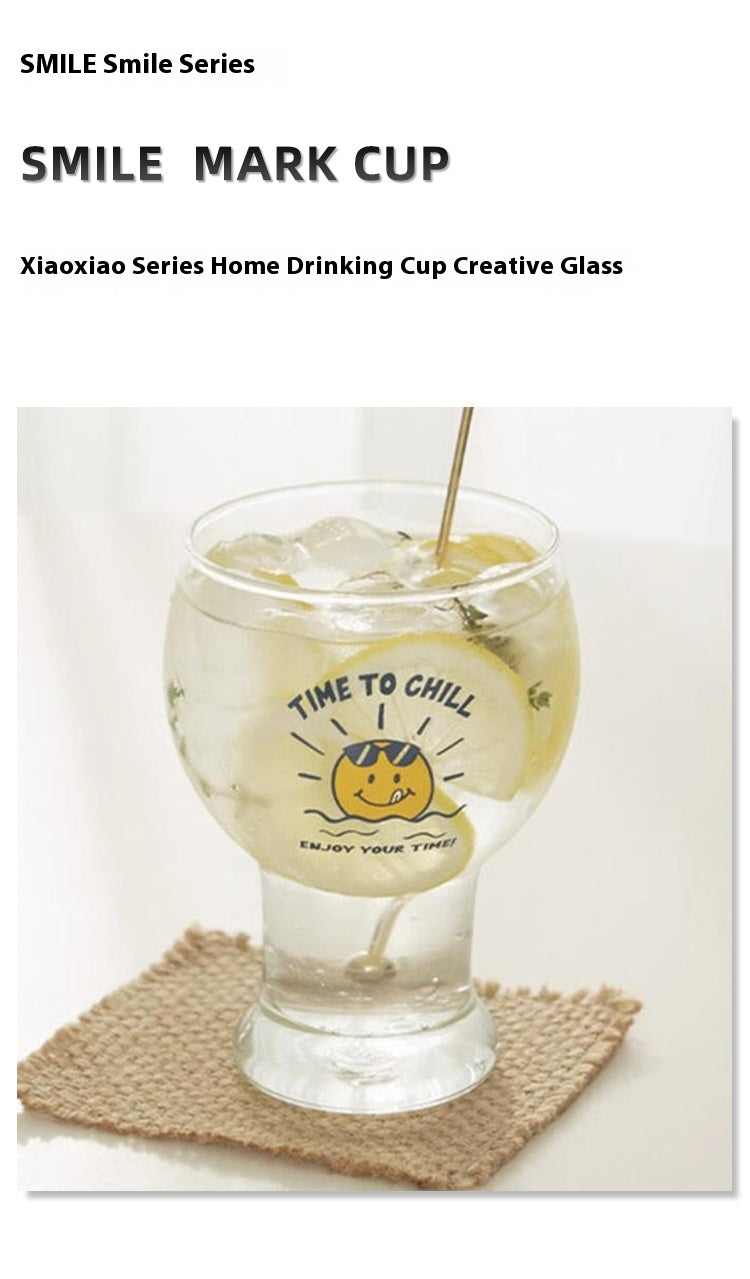 Beer Cup Glass Household Drinking Cup Creative Milk Cup | Smile