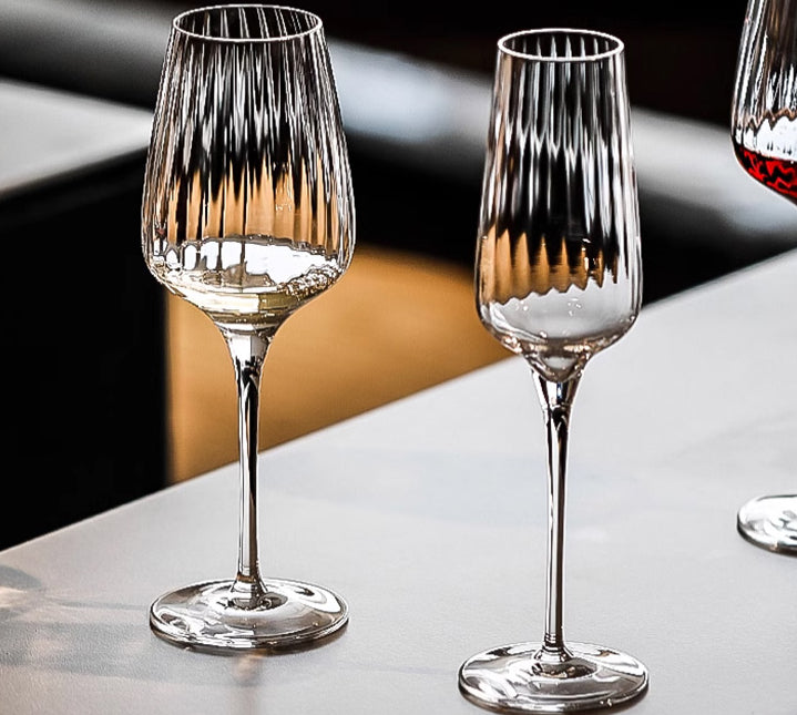 Nordic minimalist striped glass red wine glass tall champagne glass wine glass