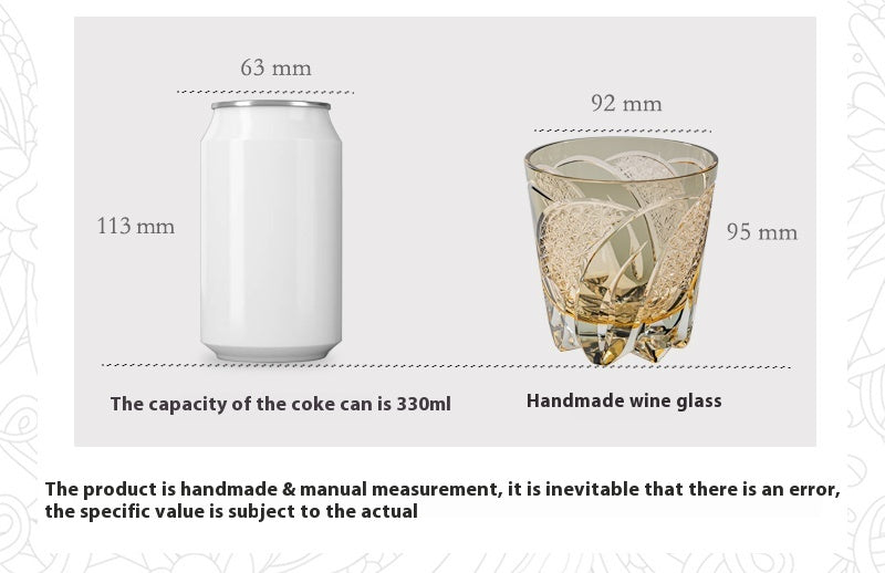 Edo Cut Moon Rainbow Lock Cup Handmade Crystal Cup Foreign Wine Cup Whisky Glass Premium