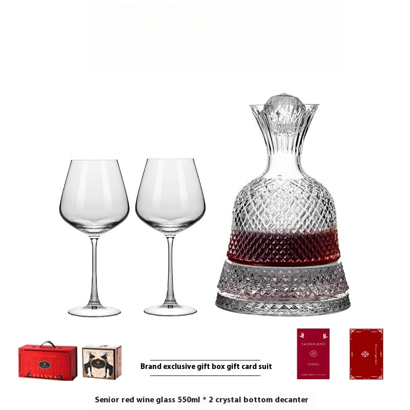 European high-end red wine glass rotating crystal wine decanter wine set