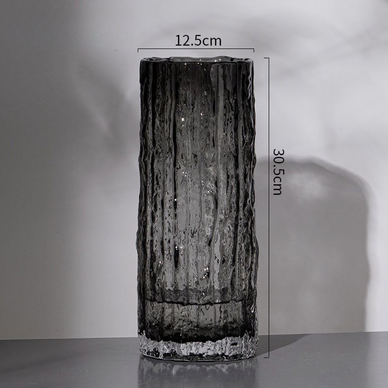 Glacier Vase Glass Transparent Flower Arrangement Living Room Dining Table Ornament | Extreme Frozen
