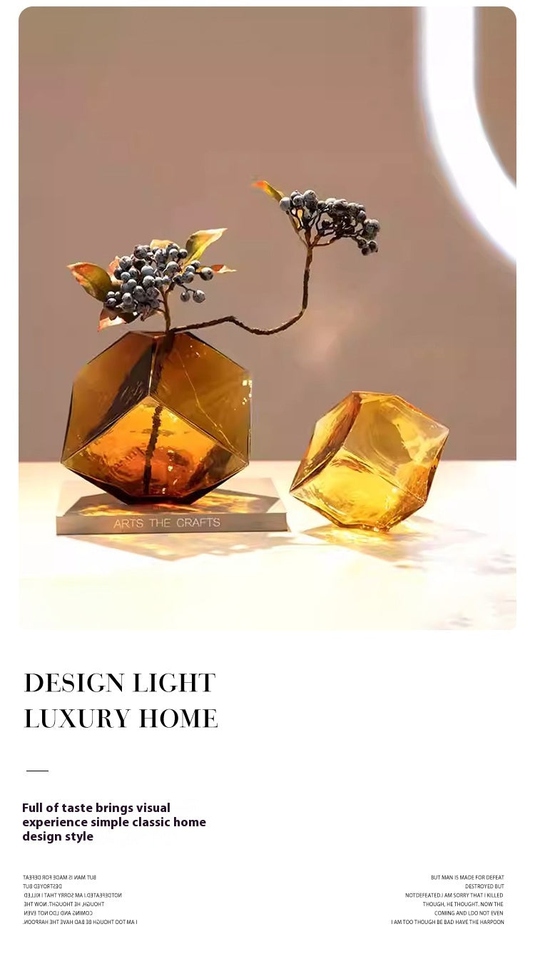 Vase concave Rubik's Cube hydroponic glass flower ware home light luxury ornament | Rubik's Cube