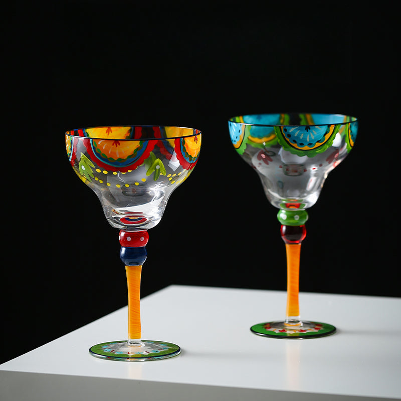 High-value hand-painted stained glass red wine glass cocktail glass birthday gift