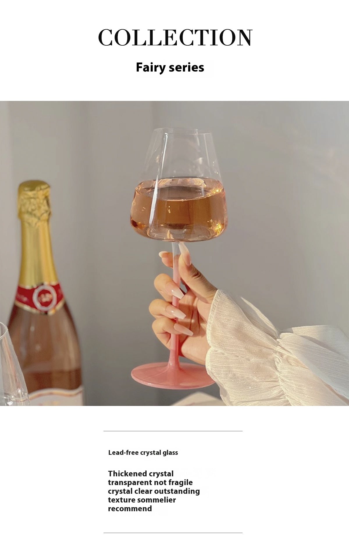 Gradual change of powder French goblet wine glass