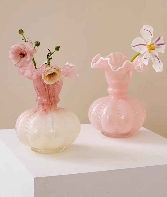 Vase medieval gradual change retro French handmade glazed flower arrangement | Wuwei