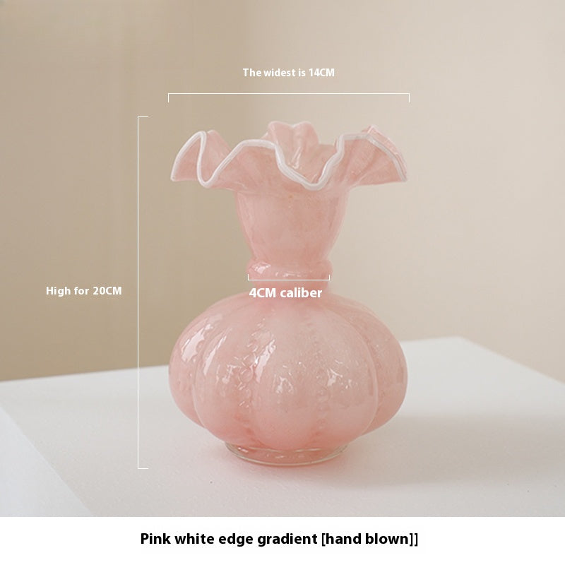 Vase medieval gradual change retro French handmade glazed flower arrangement | Wuwei