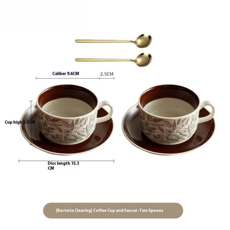 Cups Medieval Coffee Cups and Saucers Delicate Household Ceramic Cup Set French | Qinghan