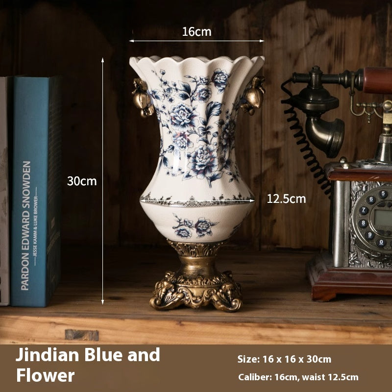 Vase American retro ice crack ceramic creative home decoration ornament | Beauty