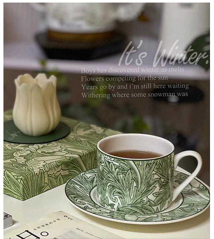 Cups French retro ceramic coffee cup and saucer set exquisite medieval cup | William