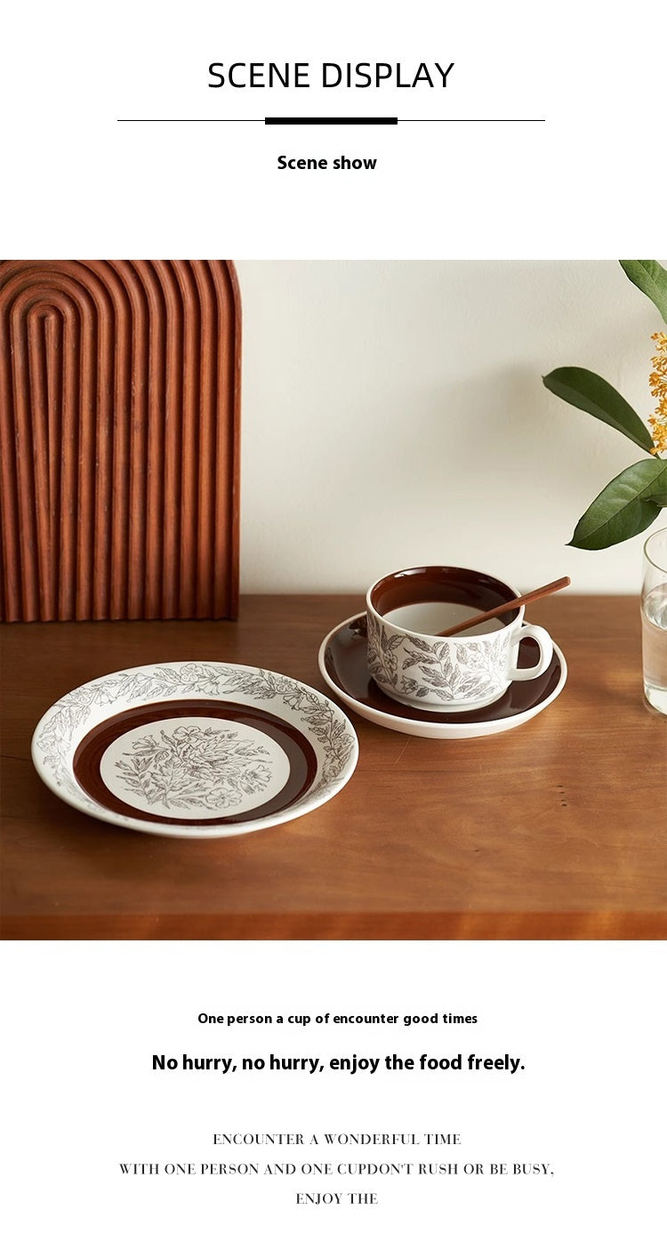 Cups Medieval Coffee Cups and Saucers Delicate Household Ceramic Cup Set French | Qinghan
