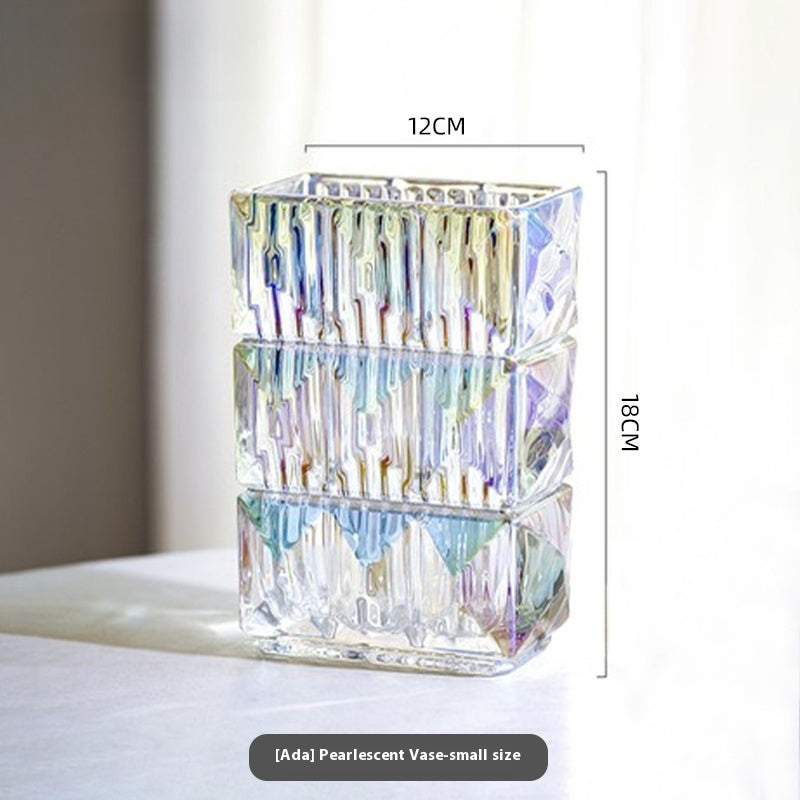 Vase ornament Living room flower arrangement glass transparent ins style light luxury high sense | Ada