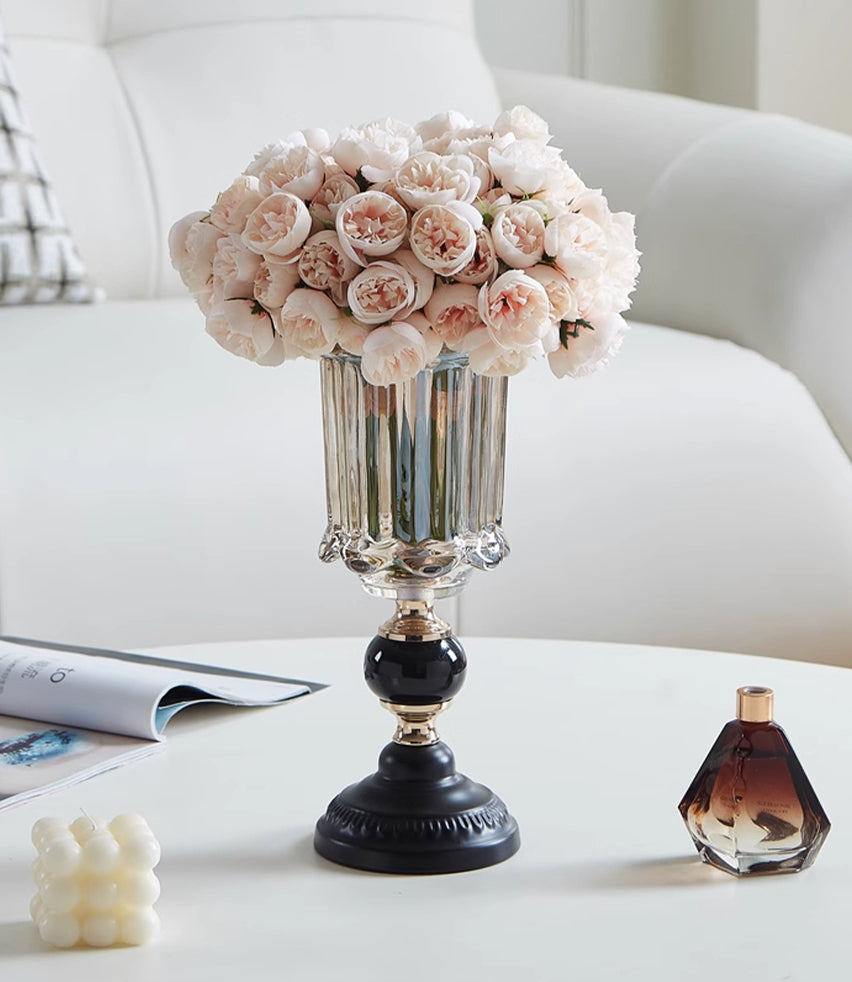 Vase Modern Light Luxury Premium Glass Flower Arranger Ornament Living Room Dining Table | Anno