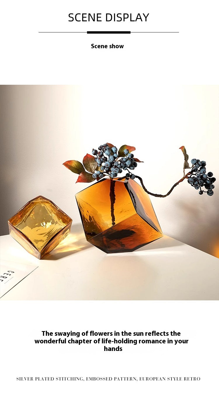 Vase concave Rubik's Cube hydroponic glass flower ware home light luxury ornament | Rubik's Cube
