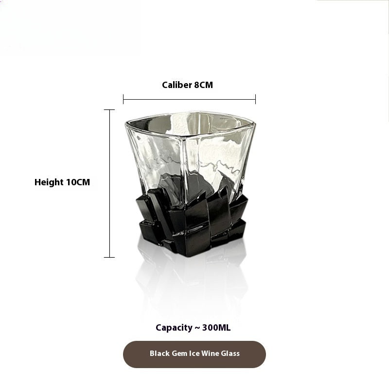 Glass with Wine Glass Creative Light Luxury Glass Premium Whiskey Cup | Ice Cubes