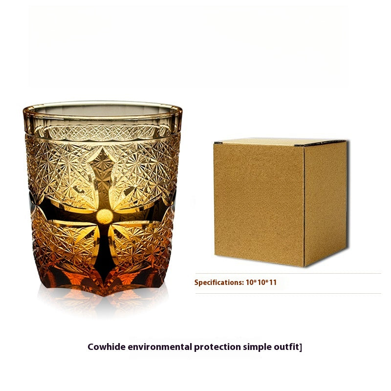 Cross Kro Edo Cut Whiskey Crystal Glass Wine Glass High-end Light Luxury Gift for Girls