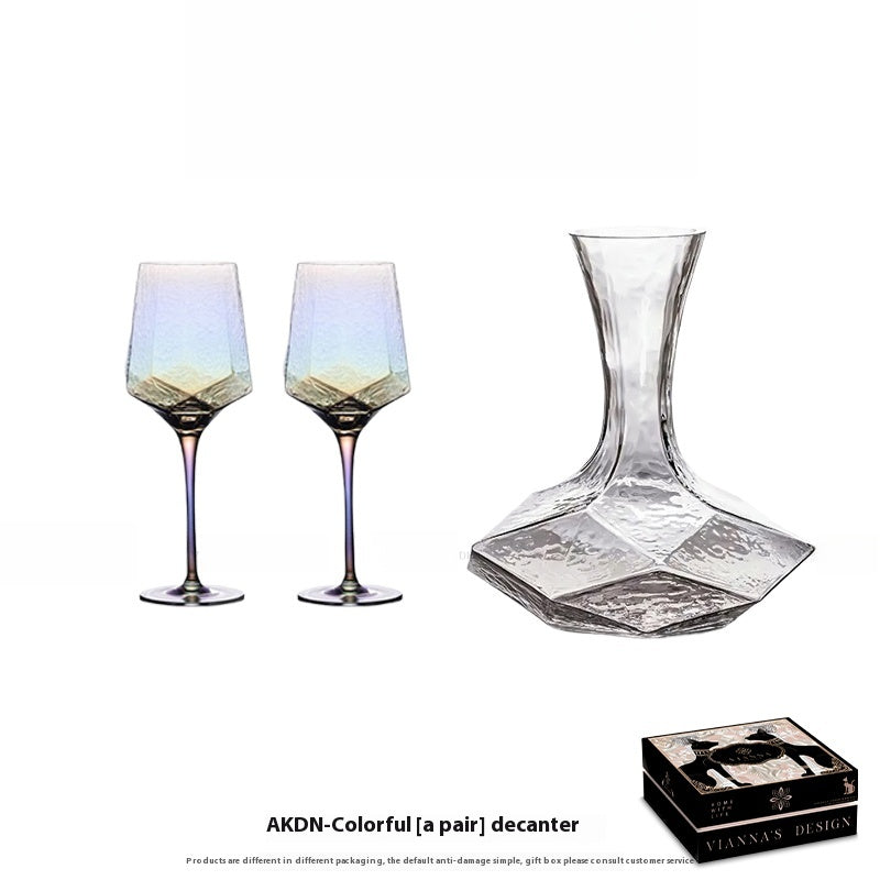 French colorful tall glass red wine glass household personalized wine glass