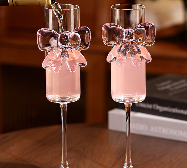 High-value butterfly high-foot glass champagne glass household wine glass crystal glass