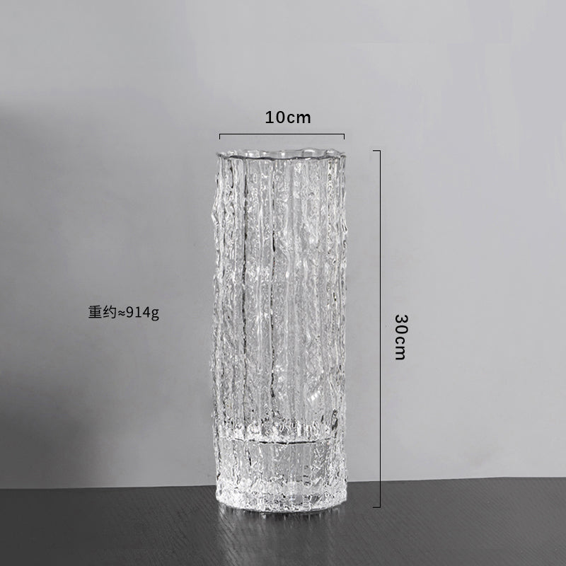Glacier Vase Glass Transparent Flower Arrangement Living Room Dining Table Ornament | Extreme Frozen