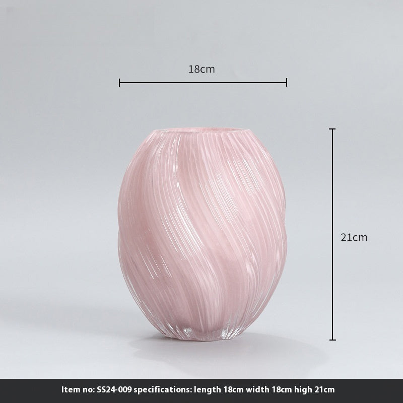 Vase Irregular Twist Glass Flower Arranger Modern ins Home Ornament | Spiral