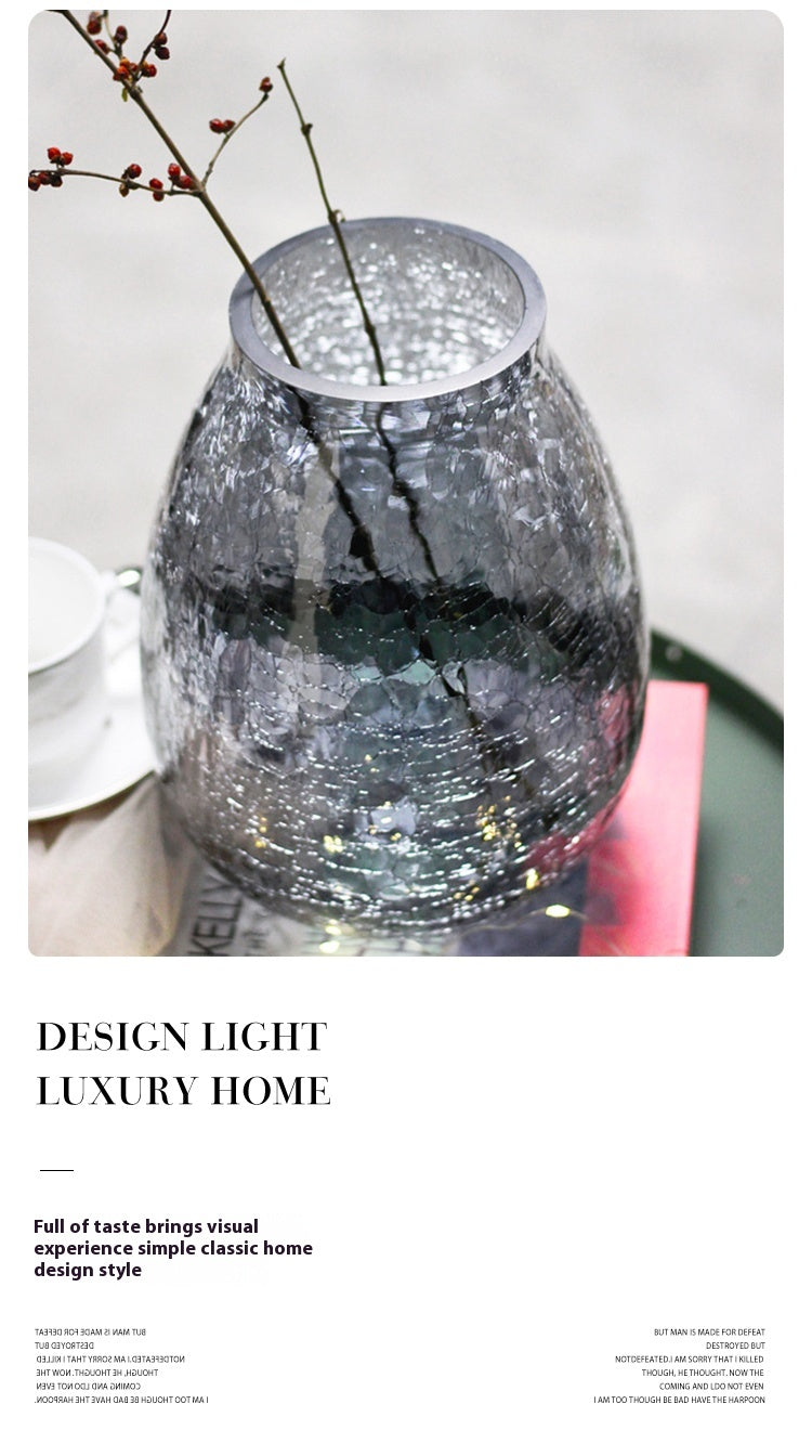 Creative light luxury cracked glass flower arrangement transparent home decoration | Ice flowers