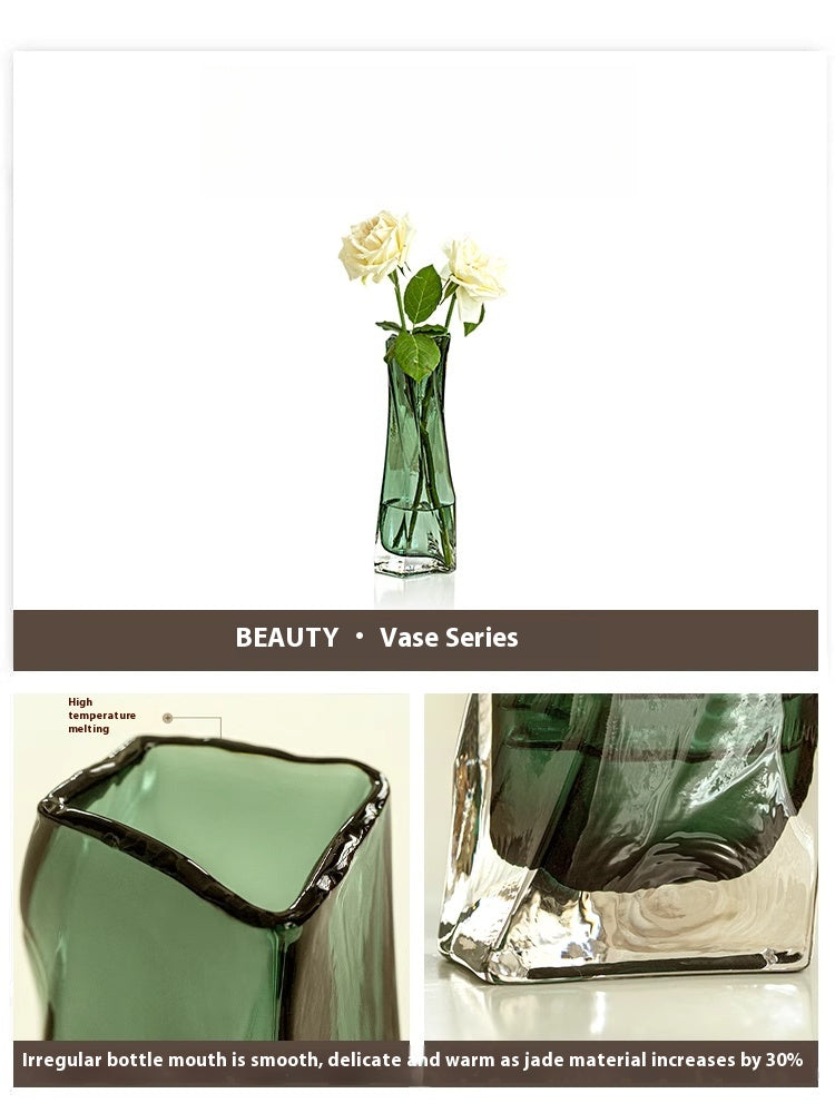 Tlife · Beauty · Vase Light Luxury High-end Ornament Flower Arrangement Living Room Glass Creative Art | Ermei