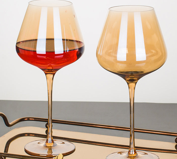 Amber glass tall red wine glass Nordic wine glass decanter set