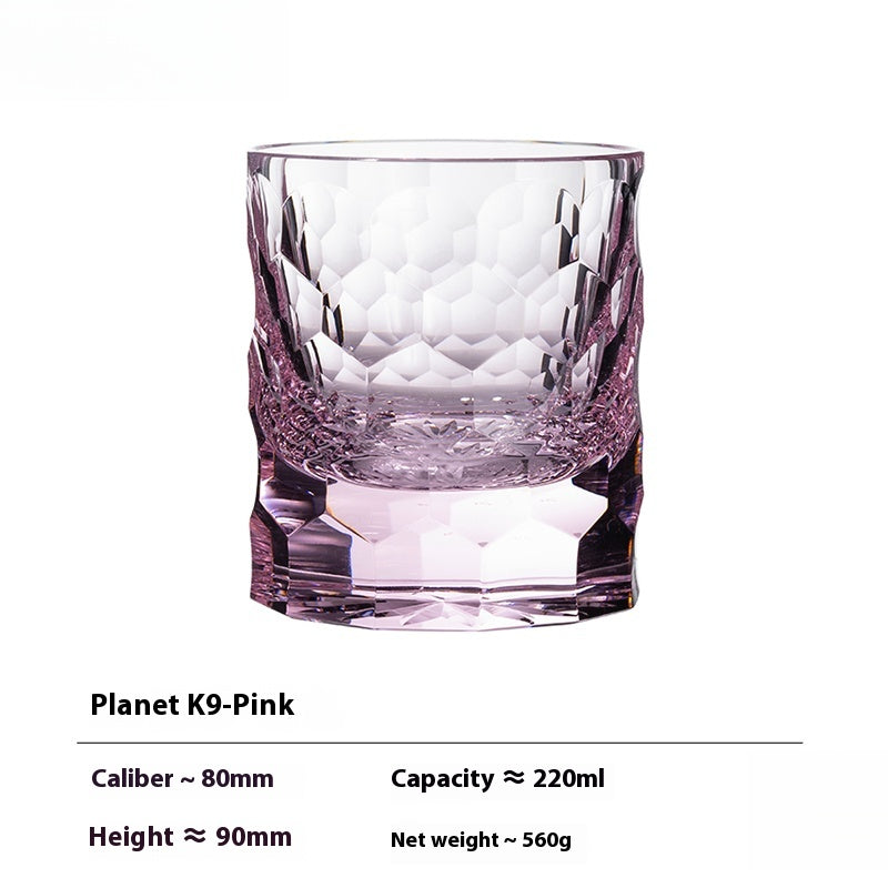 Pink Crystal Cup Glass Edo Cut Handmade Whiskey | Ke Yu